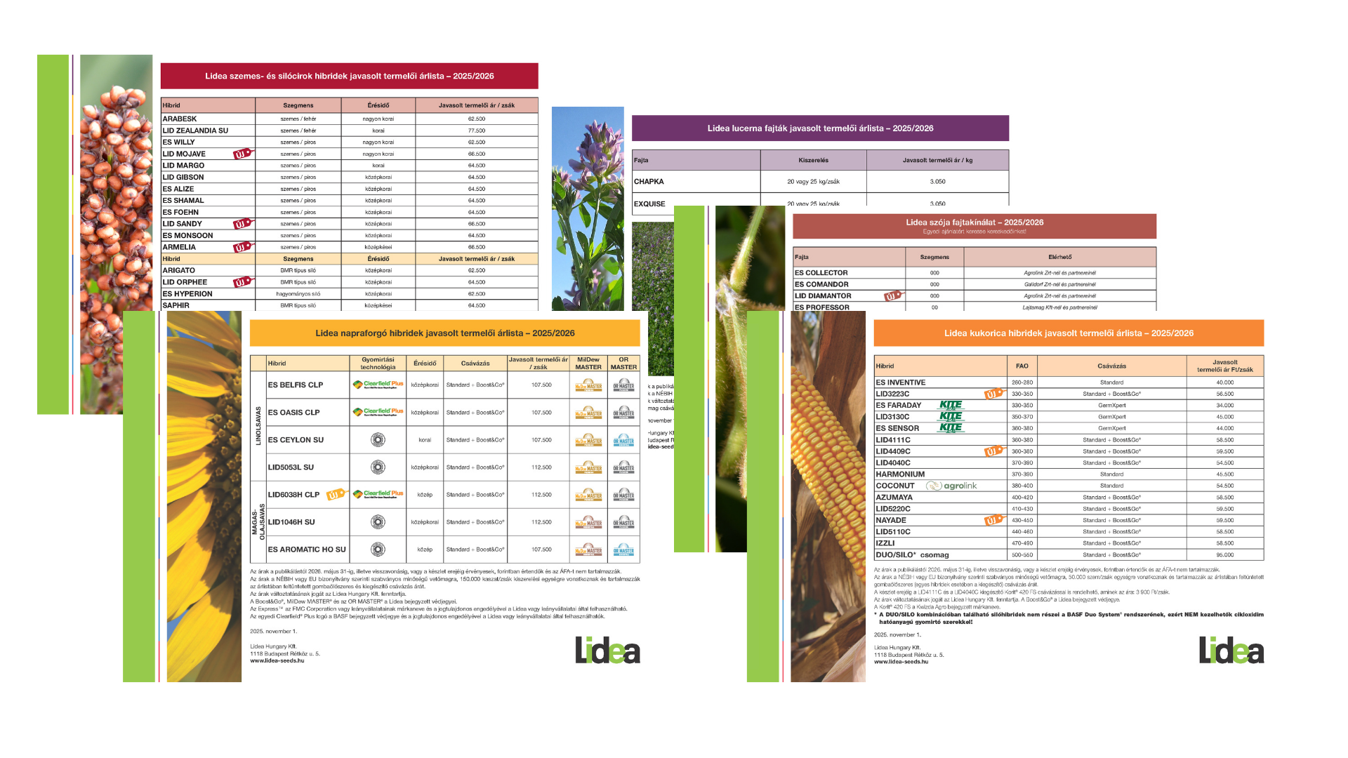 Tavaszi vetőmag árlisták